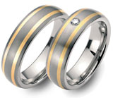 Marrying Titan / 750 Gelbgold, 6,00 mm Breite, seidenmatt, 1 Brillant 0,05 ct. TW/SI,