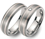 Marrying Titan / 925 Silber, 6,00 mm Breite, seidenmatt, 1 Brillant 0,05 ct. TW/SI,