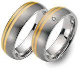Marrying Titan / 750 Gelbgold, 6,50 mm Breite, seidenmatt, 1 Brillant 0,01 ct. TW/SI,