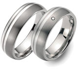 Marrying Titan / 925 Silber, 6,50 mm Breite, seidenmatt, 1 Brillant 0,01 ct. TW/SI,