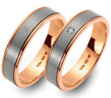 Marrying Titan / 750 Rotgold, 5,50 mm Breite, seidenmatt / poliert, 1 Brillant 0,02 ct. TW/SI,