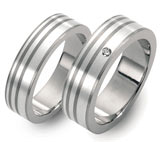Marrying Titan / 925 Silber, 6,00 mm Breite, seidenmatt, 1 Brillant 0,02 ct. TW/SI,