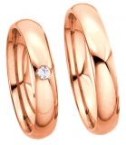 Marrying 585 Rosegold, 4,00 mm Breite, poliert, 1 Brillant 0,05 ct. W/SI,