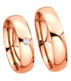 Marrying 585 Rosegold, 5,00 mm Breite, poliert, 1 Brillant 0,05 ct. W/SI,