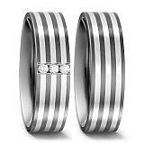 51405/001/009/9202 + 51404/001/000/9202 1, w-si, Made in Germany, mattiert, 6.5 mm, Diamant, 0.09 ct,