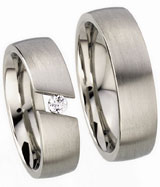 Friendship Rings 925 Silber, 6,50 mm Breite, seidenmatt, 1 Zirkonia,