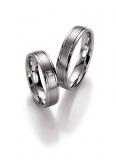 Friendship Rings 925 Silber, 5,00 mm Breite, seidenmatt / poliert, 1 Brillant 0,03 ct. W/SI in einer eckigen Fassung,