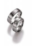 Friendship Rings 925 Silber, 6,50mm Breite, seidenmatt / poliert, 1 Brillant 0,03 ct. W/SI,