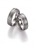 Friendship Rings 925 Silber, 5,00 mm Breite, kratzmatt / poliert, 1 Brillant 0,03 ct. W/SI in einer eckigen Fassung,