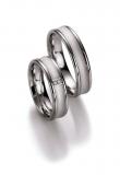 Friendship Rings 925 Silber, 5,50 mm Breite, quermatt / poliert, 2 Brillanten 0,03 ct. W/SI,