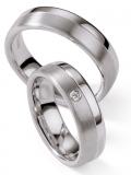 Friendship Rings 925 Silber, 6,00 mm Breite, seidenmatt / poliert, 1 Brillant 0,015 ct. W/SI,