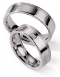 Friendship Rings 925 Silber, 6,00 mm Breite, seidenmatt / poliert, 1 Brillant 0,015 ct. WS/I,