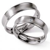 Anillos de la amistad 925 Silber, 6,00 mm Breite, seidenmatt / poliert, 1 Brillant 0,015 ct. W/SI,