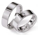 Friendship Rings 925 Silber, 6,00 mm Breite, poliert, 1 Brillant 0,015 ct. W/SI,