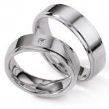 Friendship Rings 925 Silber, 6,00 mm Breite, poliert, 1 Brillant 0,015 ct. W/SI,