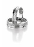 Marrying 585 Weissgold, 5,40 mm Breite, seidenmatt mit Struktur / poliert, 1 Brillant 0,025 ct. W/SI,