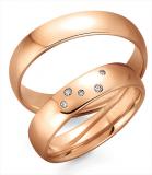 Marrying 585 Rosegold, 5,00 mm Breite, poliert, 5 Brillanten 0,035 ct. TW/SI,