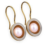 Earrings gold plated pearl E220