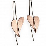 Heart earring stainless steel red gold-plated E243