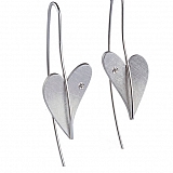Heart Earrings Stainless Steel Diamond E261