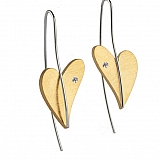 Heart Earrings Gold Plated Brilliant E262