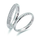 Engagement Rings 585 Weissgold, 3,00 mm + 3,5 mm Breite, poliert, siehe oben Artikelbeschreibung,