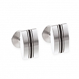 Cufflinks stainless steel rubber M12