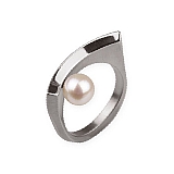 Ring R125 Stahl SW-Perle