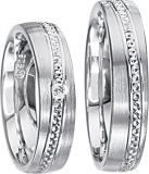 Friendship Rings 925 Silber, 5,00 mm Breite, seidenmatt / poliert, 1 Brillant 0,02 ct. TW/SI,