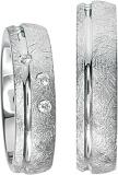 Friendship Rings 925 Silber, 5,50 mm Breite, kratzmatt / poliert, 3 Brillanten 0,03 ct. TW/SI,