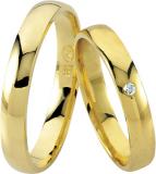 Trarigue 333 Gelbgold, 3,50 mm Breite, poliert, 1 Brillant 0,02 ct. W/SI,