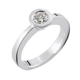 Engagement Rings 585 Weissgold, massiv eckig Breite, poliert, 1 Brillant 0,25 ct. TW/SI,