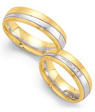 Marrying 585 Gelbgold / Weissgold, 6,0 mm Breite, seidenmatt, More Diamonds 0,029 ct TWISI,