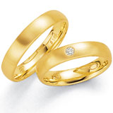 Marrying 585 Gelbgold, 4,50 mm Breite, seidenmatt, 1 Brillant 0,05 ct TW/SI,