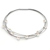 stainless steel rope necklace Pearl 019.24PW01